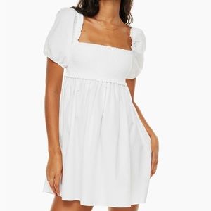 ARITZIA SUNDAY BEST HADLEY POPLIN PUFF SLEEVE BABY DOLL MINI DRESS